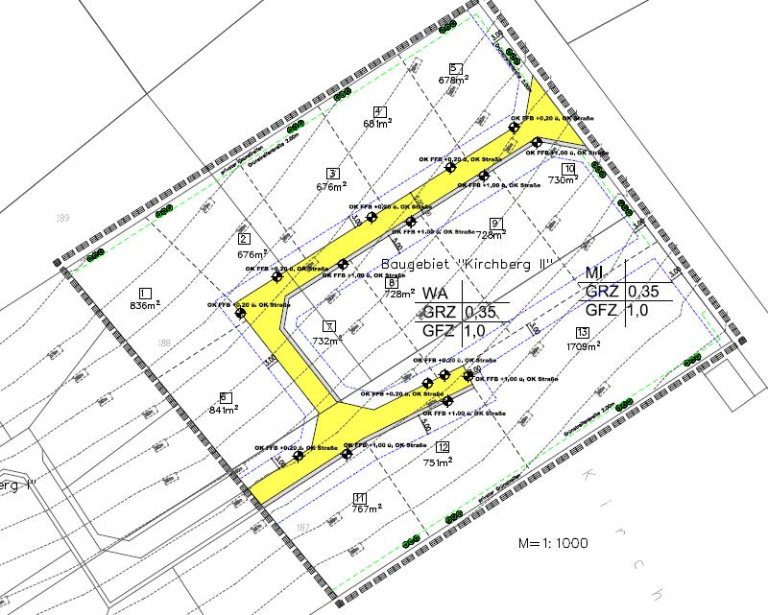 Auszug B-Plan Kirchberg II