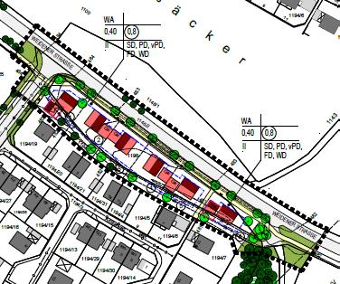 Auszug B-Plan Grün-Weidener Straße